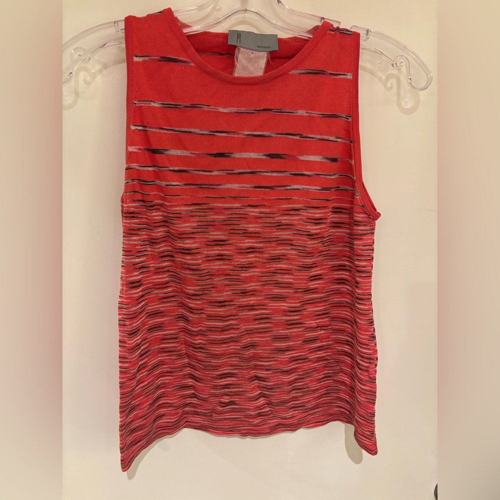 Missoni Orange Striped Sleeveless Sweater